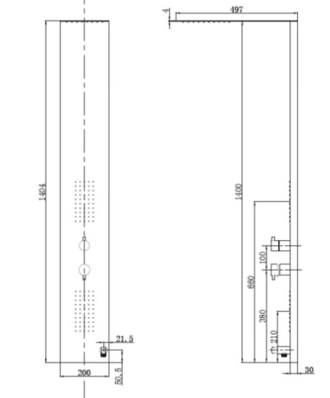 COLONNA DOCCIA SLIM NERA - immagine 2
