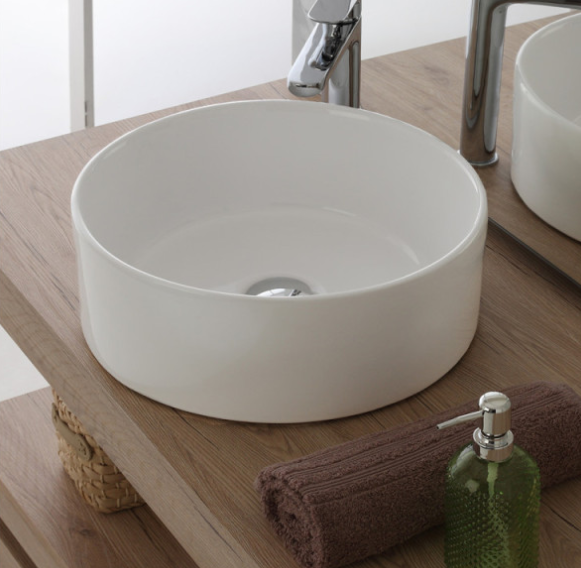 Lavabo da appoggio in ceramica tondo D.40