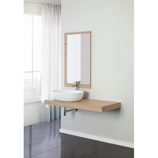 COMPOSIZIONE BAGNO COMPLETA CON TOP IN LEGNO